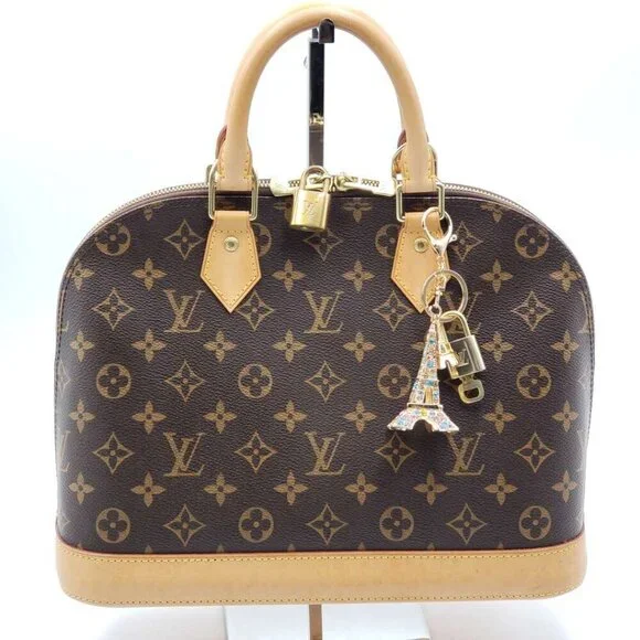 Authentic Louis Vuitton Gold Padlock & Key 🔒 LV Bag Charm w/ Unbranded Keychain - Picture 7 of 8